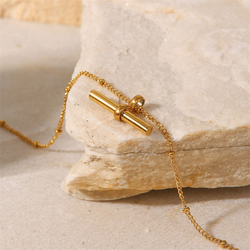 Youthway elegant lanț de mărgele gleznă T-bar stick pandantiv din oțel inoxidabil metal брелок Noua vară pentru femei cadouri fete 2022