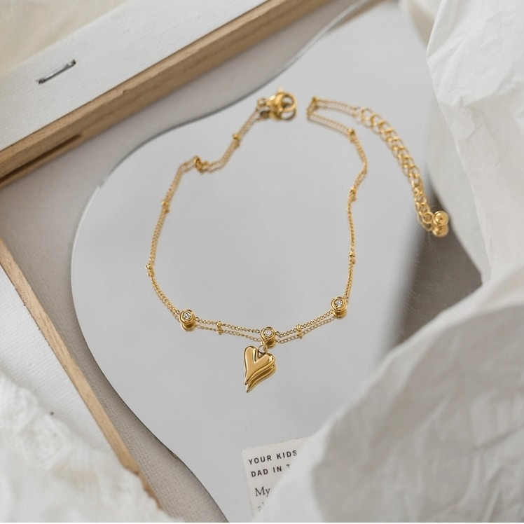 Moda New Golden Love Crystal Anklet Braț de damă Design de interes special Braț de gleznă prietene Accesorii de damă