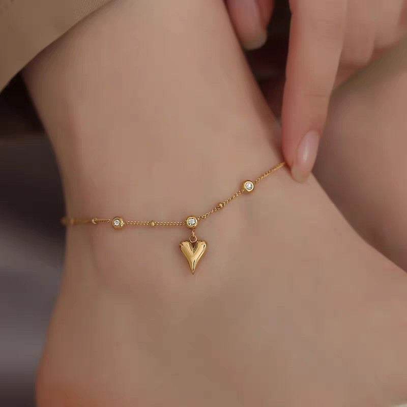 Moda New Golden Love Crystal Anklet Braț de damă Design de interes special Braț de gleznă prietene Accesorii de damă