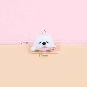 Μίγμα 10 τμχ/συσκευασία Cute Puppy Dog Resin Earring Charms DIY Flatback Pets Animal μενταγιόν για βραχιόλι μπρελόκ Κόσμημα Μάρκα