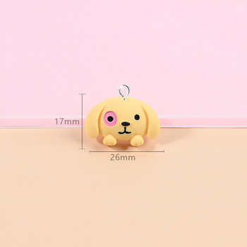 Μίγμα 10 τμχ/συσκευασία Cute Puppy Dog Resin Earring Charms DIY Flatback Pets Animal μενταγιόν για βραχιόλι μπρελόκ Κόσμημα Μάρκα