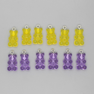12 buc/pachet 22x12mm Brelocuri pentru cercei de ursuleți din rășină Pandantive cu animale Kawaii pentru brățară gleznă Accesoriu DIY Bijuterii drăguțe din margele