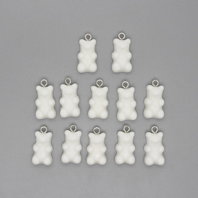 12 buc/pachet 22x12mm Brelocuri pentru cercei de ursuleți din rășină Pandantive cu animale Kawaii pentru brățară gleznă Accesoriu DIY Bijuterii drăguțe din margele