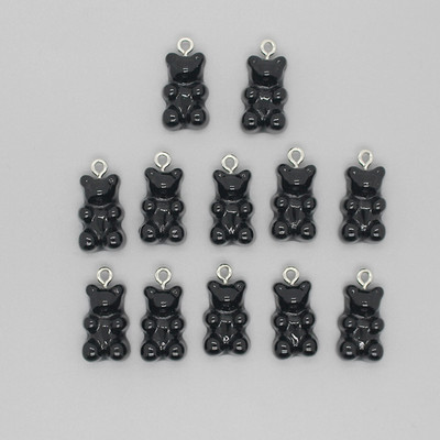12 buc/pachet 22x12mm Brelocuri pentru cercei de ursuleți din rășină Pandantive cu animale Kawaii pentru brățară gleznă Accesoriu DIY Bijuterii drăguțe din margele