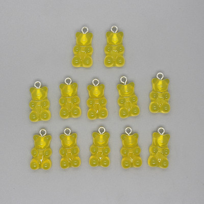 12 buc/pachet 22x12mm Brelocuri pentru cercei de ursuleți din rășină Pandantive cu animale Kawaii pentru brățară gleznă Accesoriu DIY Bijuterii drăguțe din margele