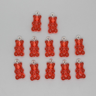 12 buc/pachet 22x12mm Brelocuri pentru cercei de ursuleți din rășină Pandantive cu animale Kawaii pentru brățară gleznă Accesoriu DIY Bijuterii drăguțe din margele