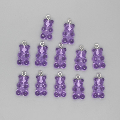 12 buc/pachet 22x12mm Brelocuri pentru cercei de ursuleți din rășină Pandantive cu animale Kawaii pentru brățară gleznă Accesoriu DIY Bijuterii drăguțe din margele