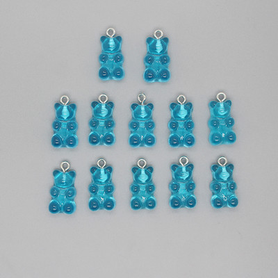 12 buc/pachet 22x12mm Brelocuri pentru cercei de ursuleți din rășină Pandantive cu animale Kawaii pentru brățară gleznă Accesoriu DIY Bijuterii drăguțe din margele