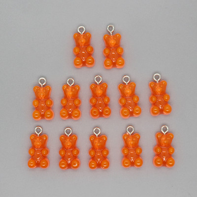 12 buc/pachet 22x12mm Brelocuri pentru cercei de ursuleți din rășină Pandantive cu animale Kawaii pentru brățară gleznă Accesoriu DIY Bijuterii drăguțe din margele