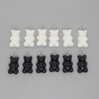 12 buc/pachet 22x12mm Brelocuri pentru cercei de ursuleți din rășină Pandantive cu animale Kawaii pentru brățară gleznă Accesoriu DIY Bijuterii drăguțe din margele