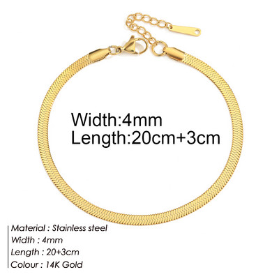 Pozlátený náramok na členok s hadím retiazkovým vzorom pre ženy/mužov a dievčatá, letná plážová retiazka, darček na členok, nehrdzavejúca oceľ 316L, nie je alergický, dropshipping