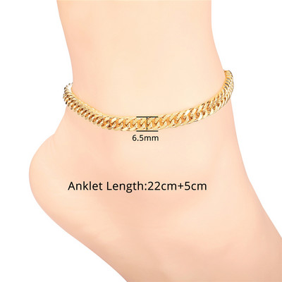 Lanț de gleznă cu mărgele Figaro pentru femei, fete, lanț de plajă reglabil de vară, gleznă, cadouri de ziua mamei, oțel inoxidabil, nealergic