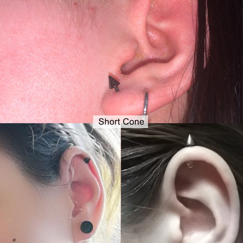 2 buc. 18G bar gotic, scurt, lung, cercei, con, cartilaj, Helix Piercing Stud Demon Nail Diavol Tragus Inel Aretes Bijuterii pentru ureche