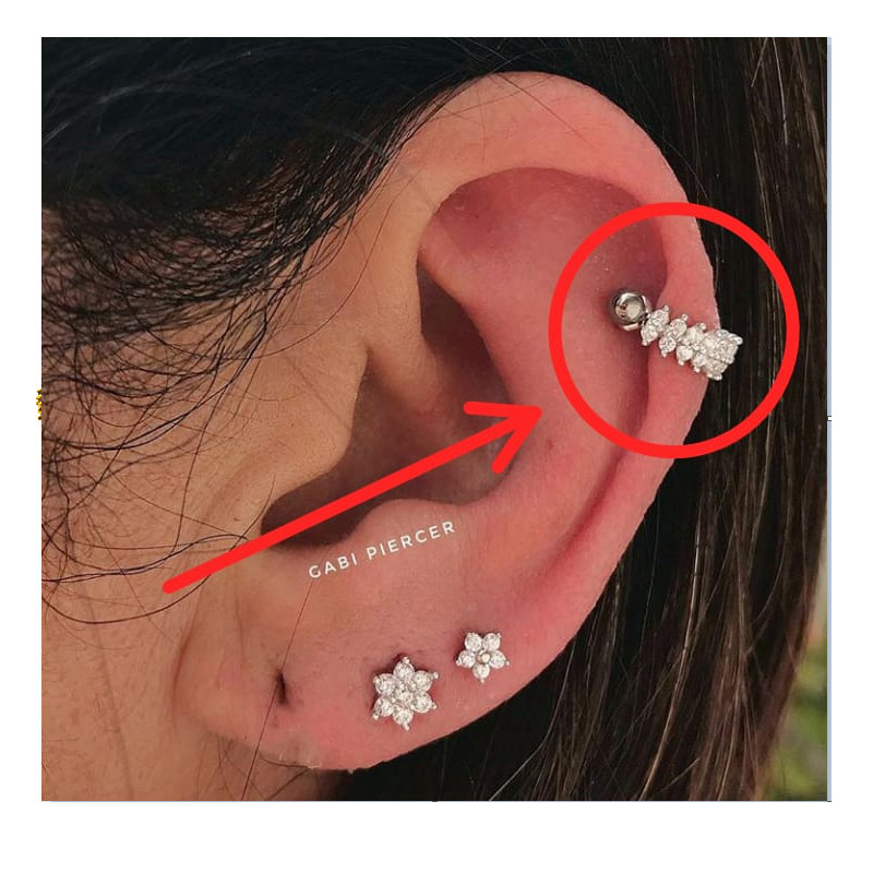 1 buc 8-10mm 100% oțel chirurgical Cz cercei piercing cu cerc legănat tragus helix cartilaj rook bijuterii nas stud bijuterii pentru corp