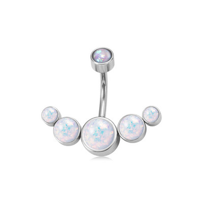 1 buc Inel pentru buric cu bijuterii opal pentru femei, oțel chirurgical 316L, piercing pentru buric, cercei, 14 G Sexy Nombril Ombligo