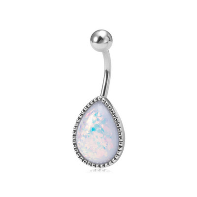 1 buc Inel pentru buric cu bijuterii opal pentru femei, oțel chirurgical 316L, piercing pentru buric, cercei, 14 G Sexy Nombril Ombligo