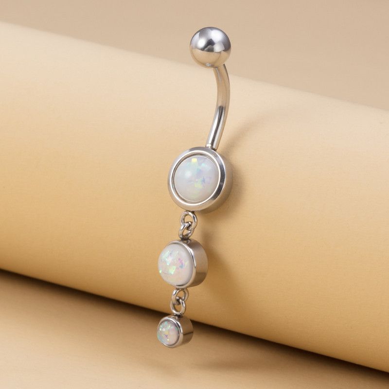 1 buc Inel pentru buric cu bijuterii opal pentru femei, oțel chirurgical 316L, piercing pentru buric, cercei, 14 G Sexy Nombril Ombligo