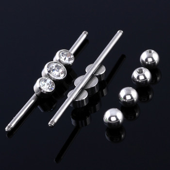 Βέλος πεταλούδας Βιομηχανική μπάρα για γυναίκες Ανδρικά ατσάλι CZ Σκουλαρίκια χόνδρου Helix Stud Body Piercing Jewelry Oreja 14Gx38mm 1PC