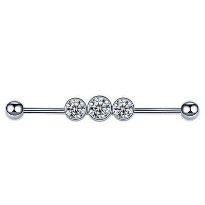 Butterfly Arrow Barbell industrial pentru femei Bărbați Oțel CZ Cartilage Helix Cercei Stud Piercing Bijuterii Oreja 14Gx38mm 1PC