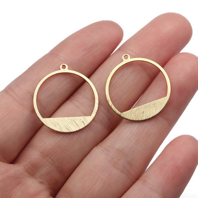 20 buc. Brelocuri din alamă brută de modă pandantiv rotund deschis pentru fabricarea de bijuterii pentru cercei, accesorii geometrice, fabricare manuală