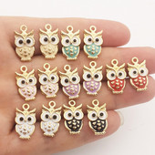 JINDINSP 14kom 20x11mm emajl šarene sove privjesci privjesci za izradu nakita ogrlice naušnice DIY ručno rađeni obrtnički dodaci