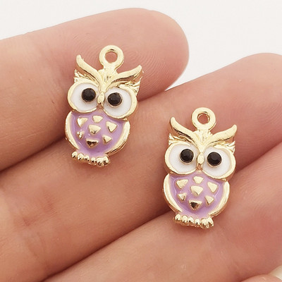 JINDINSP 14kom 20x11mm emajl šarene sove privjesci privjesci za izradu nakita ogrlice naušnice DIY ručno rađeni obrtnički dodaci