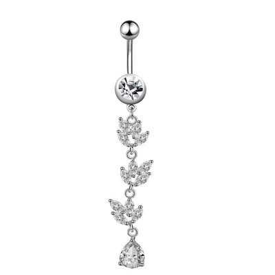 imixlot Fashion Piercing pentru buric cu pandantiv pentru femei Piercing pentru buric cu ciucuri lungi de cristal Bijuterii sexy pentru corp