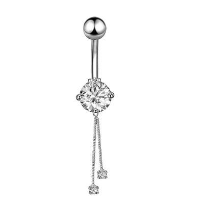 imixlot Fashion Piercing pentru buric cu pandantiv pentru femei Piercing pentru buric cu ciucuri lungi de cristal Bijuterii sexy pentru corp