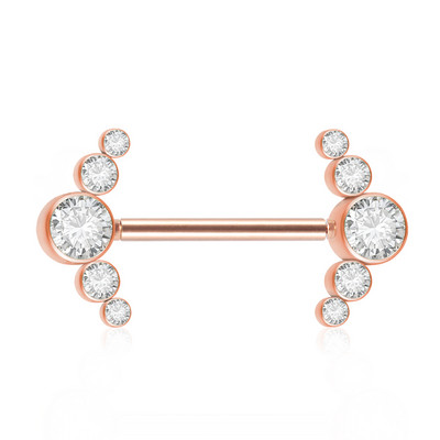 Pereche oțel chirurgical 361L fără fir Cz floarea-soarelui mamelon barbell inel cristal Cluster press Fit mamelon scut piercing bijuterii