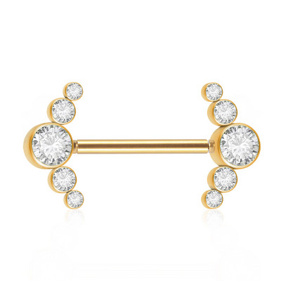 Pereche oțel chirurgical 361L fără fir Cz floarea-soarelui mamelon barbell inel cristal Cluster press Fit mamelon scut piercing bijuterii