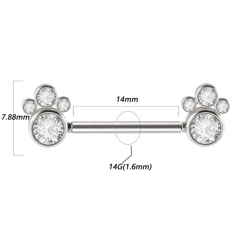 Pereche oțel chirurgical 361L fără fir Cz floarea-soarelui mamelon barbell inel cristal Cluster press Fit mamelon scut piercing bijuterii
