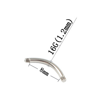 14G 16G testpiercing barkácsolás orvosi rozsdamentes acél csavarmenet ívrúd alkatrész Köldökgyűrű Szemöldök köröm 10 darab egy tétel