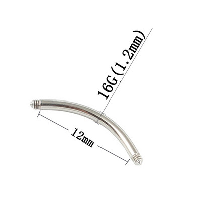 14G 16G testpiercing barkácsolás orvosi rozsdamentes acél csavarmenet ívrúd alkatrész Köldökgyűrű Szemöldök köröm 10 darab egy tétel