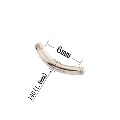 14G 16G testpiercing barkácsolás orvosi rozsdamentes acél csavarmenet ívrúd alkatrész Köldökgyűrű Szemöldök köröm 10 darab egy tétel