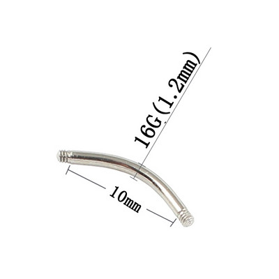 14G 16G testpiercing barkácsolás orvosi rozsdamentes acél csavarmenet ívrúd alkatrész Köldökgyűrű Szemöldök köröm 10 darab egy tétel