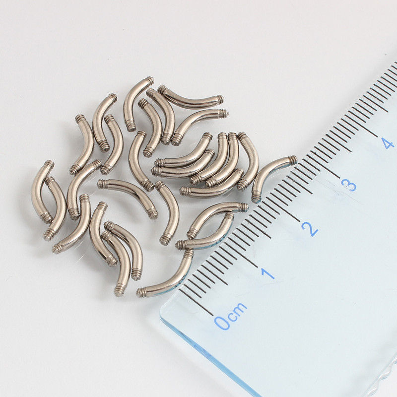 14G 16G testpiercing barkácsolás orvosi rozsdamentes acél csavarmenet ívrúd alkatrész Köldökgyűrű Szemöldök köröm 10 darab egy tétel