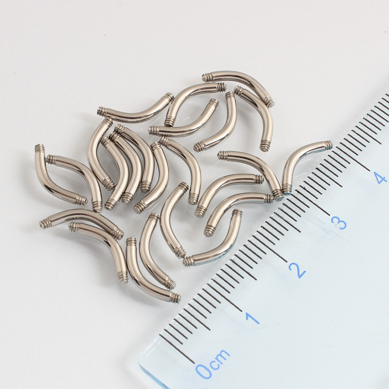 14G 16G testpiercing barkácsolás orvosi rozsdamentes acél csavarmenet ívrúd alkatrész Köldökgyűrű Szemöldök köröm 10 darab egy tétel
