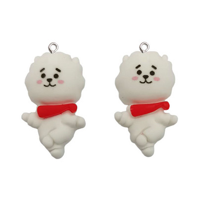 10 buc. Brelocuri amuzante din rășină cu animale din desene animate Kawaii Accesorii de decor DIY pentru cercei breloc colier bibelar pandantiv bijuterii descoperiri