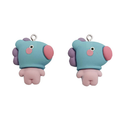 10 buc. Brelocuri amuzante din rășină cu animale din desene animate Kawaii Accesorii de decor DIY pentru cercei breloc colier bibelar pandantiv bijuterii descoperiri