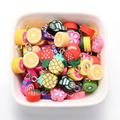 30 buc./pachet amestec de fructe în formă de pandantiv pandantiv din margele de argilă polimerică pentru fabricarea de bijuterii DIY, colier, brățară, accesorii pentru cercei