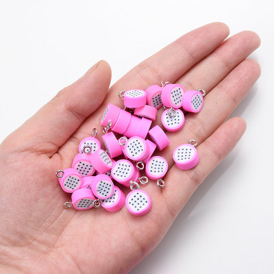 30 buc./pachet amestec de fructe în formă de pandantiv pandantiv din margele de argilă polimerică pentru fabricarea de bijuterii DIY, colier, brățară, accesorii pentru cercei