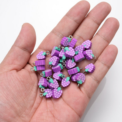 30 buc./pachet amestec de fructe în formă de pandantiv pandantiv din margele de argilă polimerică pentru fabricarea de bijuterii DIY, colier, brățară, accesorii pentru cercei