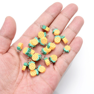 30 buc./pachet amestec de fructe în formă de pandantiv pandantiv din margele de argilă polimerică pentru fabricarea de bijuterii DIY, colier, brățară, accesorii pentru cercei