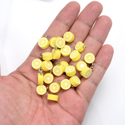 30 buc./pachet amestec de fructe în formă de pandantiv pandantiv din margele de argilă polimerică pentru fabricarea de bijuterii DIY, colier, brățară, accesorii pentru cercei