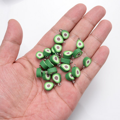 30 buc./pachet amestec de fructe în formă de pandantiv pandantiv din margele de argilă polimerică pentru fabricarea de bijuterii DIY, colier, brățară, accesorii pentru cercei