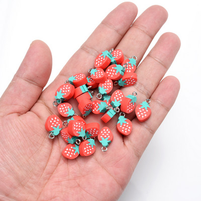 30 buc./pachet amestec de fructe în formă de pandantiv pandantiv din margele de argilă polimerică pentru fabricarea de bijuterii DIY, colier, brățară, accesorii pentru cercei