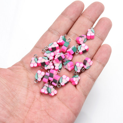 30 buc./pachet amestec de fructe în formă de pandantiv pandantiv din margele de argilă polimerică pentru fabricarea de bijuterii DIY, colier, brățară, accesorii pentru cercei