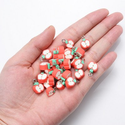 30 buc./pachet amestec de fructe în formă de pandantiv pandantiv din margele de argilă polimerică pentru fabricarea de bijuterii DIY, colier, brățară, accesorii pentru cercei