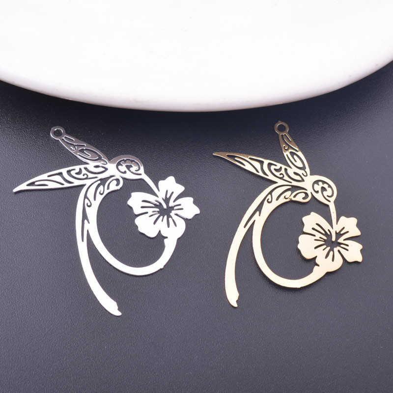 6 bucăți 38*25mm Brelocuri colibri de culoare auriu deschis Accesorii de bijuterii din alamă de culoare argintie