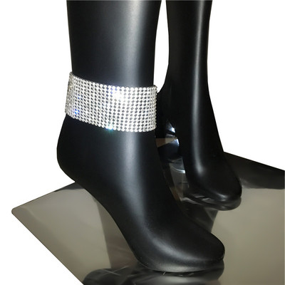 Brațe de gleznă cu strasuri cu sclipici Moda INS Celebrități Cocktail Party Culoare uni Lant lat pentru glezne Bijuterii Club de noapte Accesorii